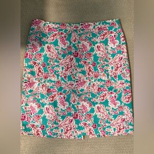 J. Crew Floral Print Skirt - Pink and Green. Fully lined.